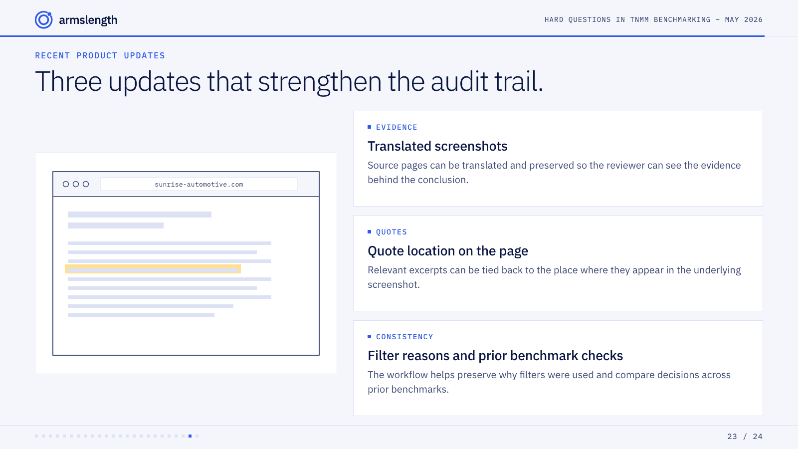 Three updates that strengthen the audit trail.