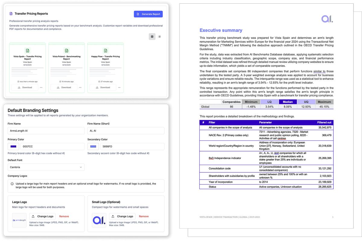 Word report generation interface